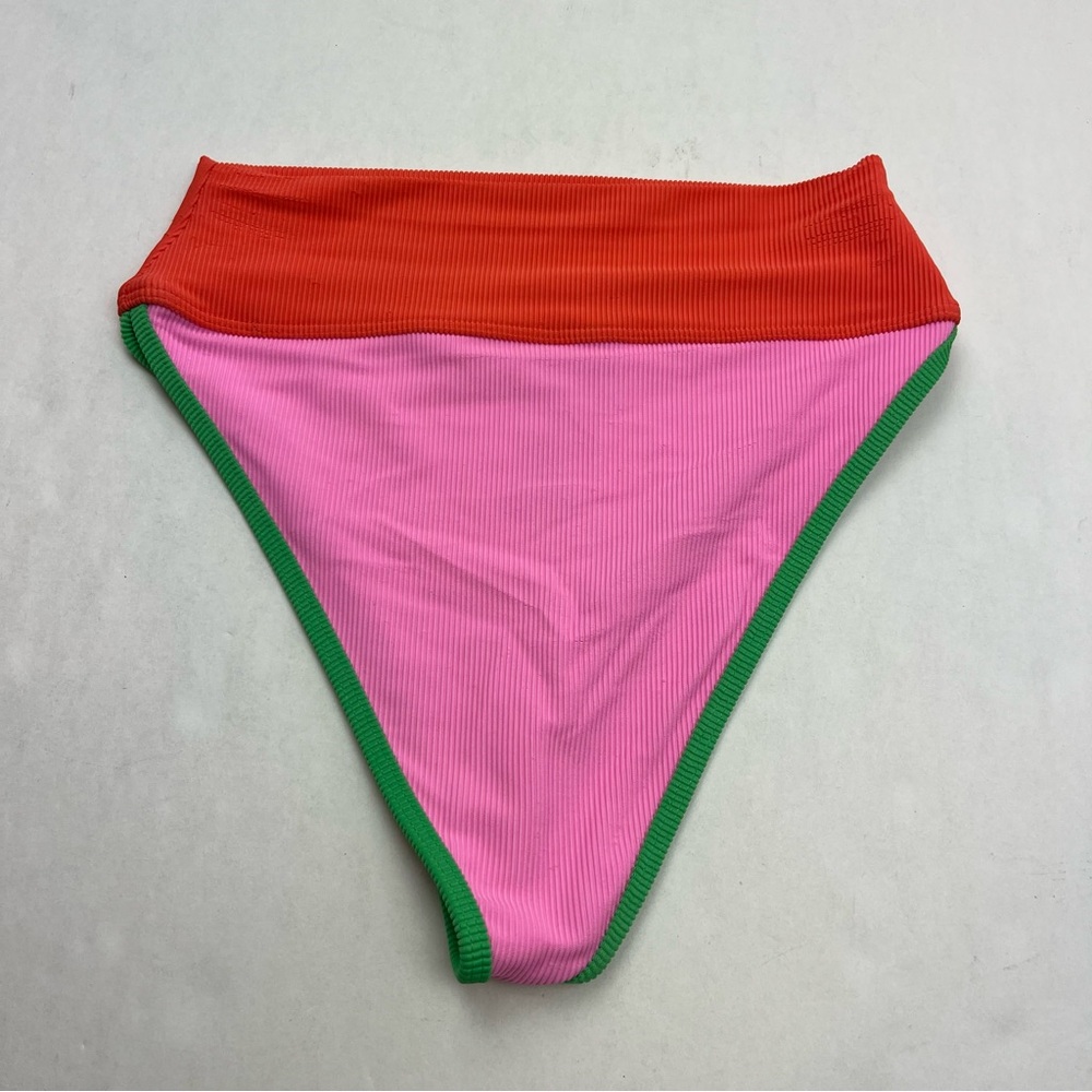 Beach Riot Emmy Colorblock Swim Bottom Womens Size Small Pink Orange Green NWOT - Picture 11 of 11